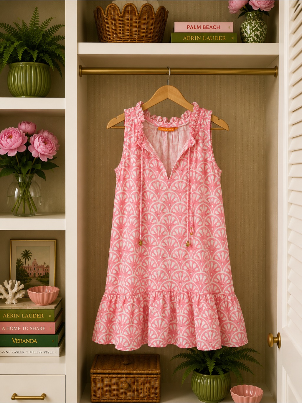 Oliphant Pink Shell Print Cover Up Like New